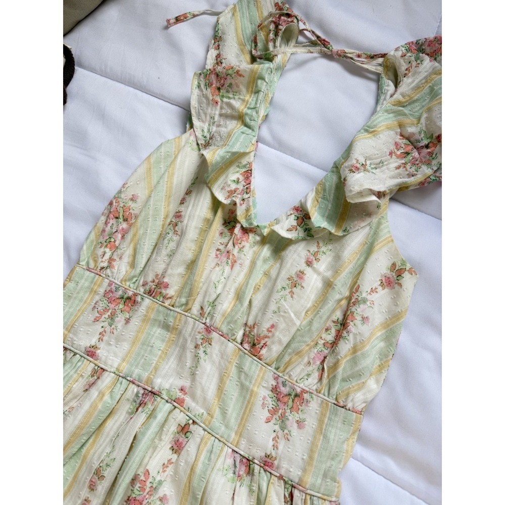 Tularosa Floral Mini Dress Small Ruffle Cottagecore Coquette Pastel Sundress - Picture 7 of 9